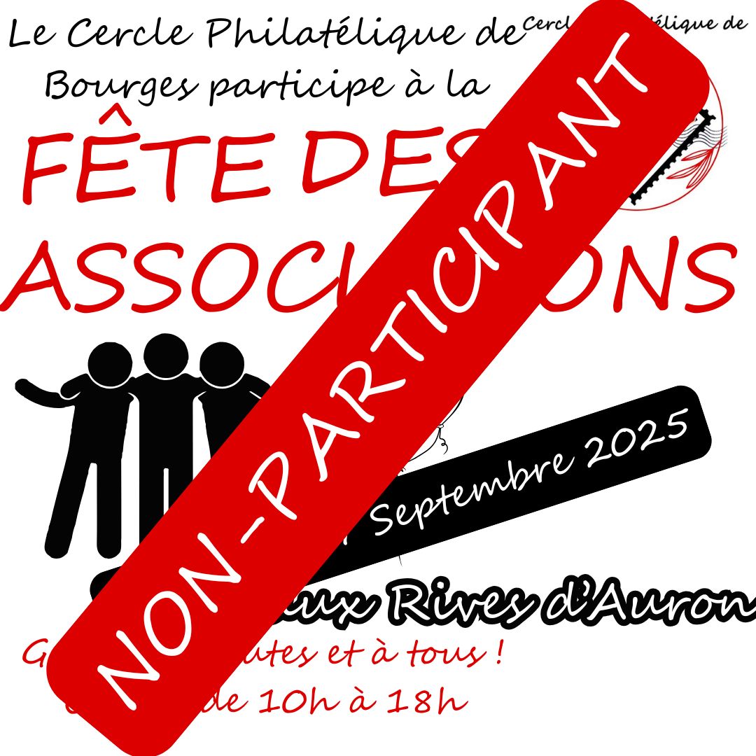 Affiche qui indique que le CPB ne participera pas à la fête des associations le 7 Septembre 2025 à Bourges.
