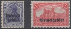 Timbres surchargés Memelgebiet
